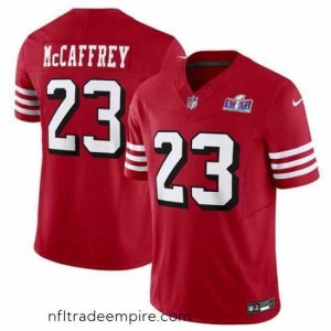 Enchanting San Francisco 49ers 23 Christian McCaffrey New Red 2023 F.U.S.E  Vapor Untouchable Limited Stitched Football 2024 Super Bowl LVIII Jersey
