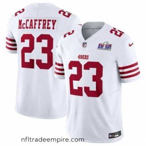 Gorgeous San Francisco 49ers 23 Christian McCaffrey White 2023 F.U.S.E  Vapor Untouchable Limited Stitched Football 2024 Super Bowl LVIII Jersey
