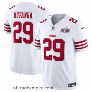Superb San Francisco 49ers 29 Talanoa Hufanga White 2023 F.U.S.E  With John Madden Patch Vapor Limited Stitched Football 2024 Super Bowl LVIII Jersey