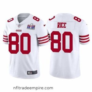 Delightful San Francisco 49ers 80 Jerry Rice 2023 New White Vapor Untouchable Stitched Football 2024 Super Bowl LVIII Jersey