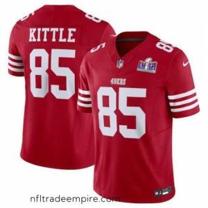 Superb San Francisco 49ers 85 George Kittle Red 2023 F.U.S.E  Vapor Untouchable Limited Stitched Football 2024 Super Bowl LVIII Jersey