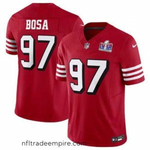 Alluring San Francisco 49ers 97 Nick Bosa New Red 2023 F.U.S.E  Vapor Untouchable Limited Stitched Football 2024 Super Bowl LVIII Jersey