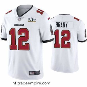Gorgeous Tom Brady Buccaneers White Super Bowl Lv Vapor Limited Jersey