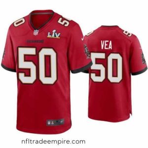 Gorgeous Vita Vea Buccaneers Red Super Bowl Lv Game Jersey