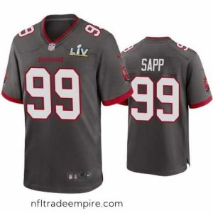 Superb Warren Sapp Buccaneers Pewter Super Bowl Lv Game Jersey
