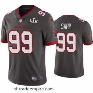 Stunning Warren Sapp Buccaneers Pewter Super Bowl Lv Vapor Limited Jersey