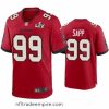 Alluring Warren Sapp Buccaneers Red Super Bowl Lv Game Jersey