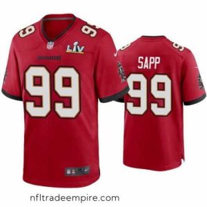 Alluring Warren Sapp Buccaneers Red Super Bowl Lv Game Jersey
