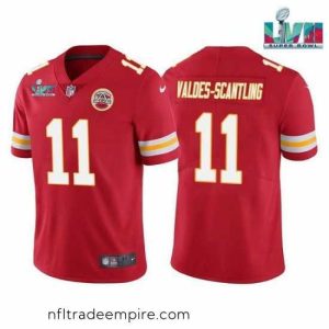Gorgeous Toddler Kansas City Chiefs 11 Marquez Valdes Scantling Red Super Bowl LVII Patch Vapor Untouchable Limited Stitched Jersey