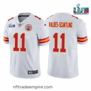 Charming Toddler Kansas City Chiefs 11 Marquez Valdes Scantling White Super Bowl LVII Patch Vapor Untouchable Limited Stitched Jersey