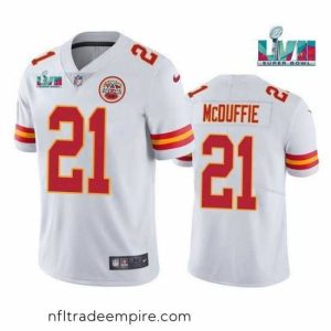 Magnificent Toddler Kansas City Chiefs 21 Trent McDuffie White Super Bowl LVII Patch Vapor Untouchable Limited Stitched Jersey