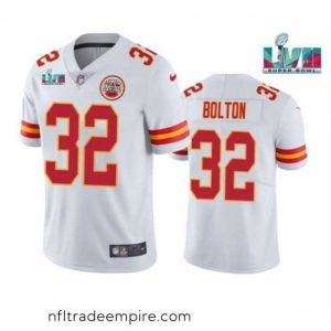 Superb Toddler Kansas City Chiefs 32 Nick Bolton White Super Bowl LVII Patch Vapor Untouchable Limited Stitched Jersey
