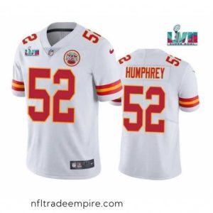 Superb Toddler Kansas City Chiefs 52 Creed Humphrey White Super Bowl LVII Patch Vapor Untouchable Limited Stitched Jersey