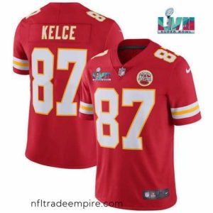Superb Toddler Kansas City Chiefs 87 Travis Kelce Red Super Bowl LVII Patch Vapor Untouchable Limited Stitched Jersey