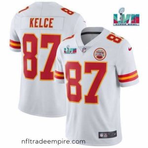 Irresistible Toddler Kansas City Chiefs 87 Travis Kelce White Super Bowl LVII Patch Vapor Untouchable Limited Stitched Jersey