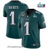 Charming Toddler Philadelphia Eagles 1 Jalen Hurts Green Super Bowl LVII Patch And 2 Star C Patch Vapor Untouchable Limited Stitched Jersey