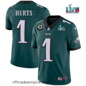 Charming Toddler Philadelphia Eagles 1 Jalen Hurts Green Super Bowl LVII Patch And 2 Star C Patch Vapor Untouchable Limited Stitched Jersey