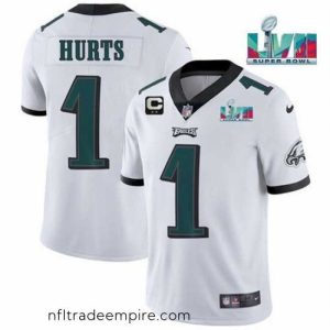 Enchanting Toddler Philadelphia Eagles 1 Jalen Hurts White Super Bowl LVII Patch And 2 Star C Patch Vapor Untouchable Limited Stitched Jersey