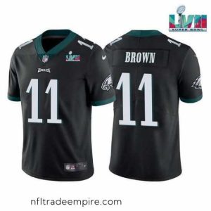 Charming Toddler Philadelphia Eagles 11 A J  Brown Black Super Bowl LVII Patch Vapor Untouchable Limited Stitched Jersey