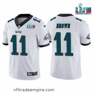 Delightful Toddler Philadelphia Eagles 11 A J  Brown White Super Bowl LVII Patch Vapor Untouchable Limited Stitched Jersey