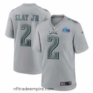 Delightful Toddler Philadelphia Eagles 2 Darius Slay Jr  Grey Super Bowl LVII Patch Atmosphere Fashion Stitched Game Jersey