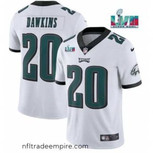 Irresistible Toddler Philadelphia Eagles 20 Brian Dawkins White Super Bowl LVII Patch Vapor Untouchable Limited Stitched Jersey