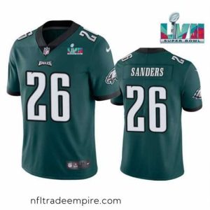 Superb Toddler Philadelphia Eagles 26 Miles Sanders Green Super Bowl LVII Patch Vapor Untouchable Limited Stitched Jersey