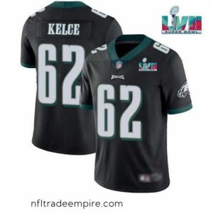 Enchanting Toddler Philadelphia Eagles 62 Jason Kelce Black Super Bowl LVII Patch Vapor Untouchable Limited Stitched Jersey