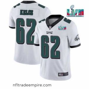 Charming Toddler Philadelphia Eagles 62 Jason Kelce White Super Bowl LVII Patch Vapor Untouchable Limited Stitched Jersey