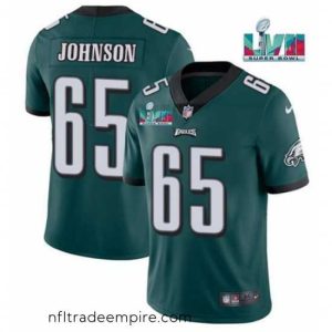 Irresistible Toddler Philadelphia Eagles 65 Lane Johnson Green Super Bowl LVII Patch Vapor Untouchable Limited Stitched Jersey