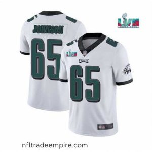 Superb Toddler Philadelphia Eagles 65 Lane Johnson White Super Bowl LVII Patch Vapor Untouchable Limited Stitched Jersey
