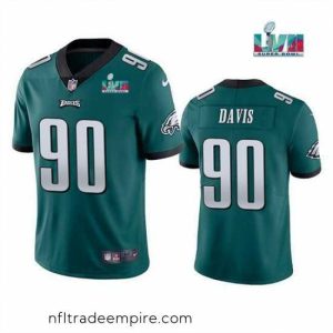 Alluring Toddler Philadelphia Eagles 90 Jordan Davis Green Super Bowl LVII Patch Vapor Untouchable Limited Stitched Jersey
