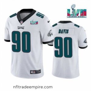Exquisite Toddler Philadelphia Eagles 90 Jordan Davis White Super Bowl LVII Patch Vapor Untouchable Limited Stitched Jersey