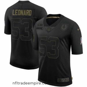 Irresistible Men's Indianapolis Colts #53 Darius Leonard Black Nike 2020 Salute To Service Limited Jersey