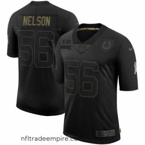 Exquisite Men's Indianapolis Colts #56 Quenton Nelson Black Nike 2020 Salute To Service Limited Jersey