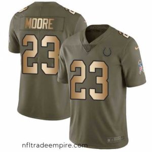 Alluring Men's Nike Indianapolis Colts #23 Kenny Moore Limited Olive Gold 2017 Salute to Service NFL Jersey