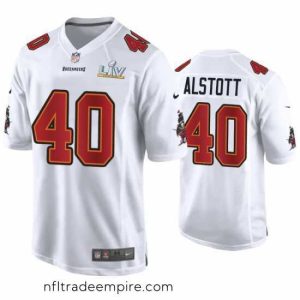 Exquisite Mike Alstott Buccaneers White Super Bowl Lv Game Fashion Jersey