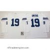 Alluring Mitchell&Ness Colts 19 Johnny Unitas White Throwback Stitched NFL Jersey