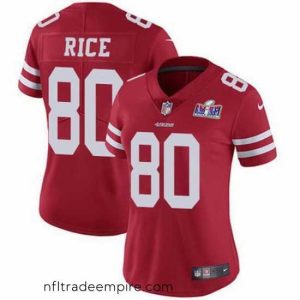 Alluring Nike 49ers 80 Jerry Rice Red Team Color Stitched NFL Vapor Untouchable Limited 2024 Super Bowl LVIII Jersey
