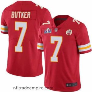 Gorgeous Nike Chiefs 7 Harrison Butker Red Team Color Bound Stitched NFL Vapor Untouchable Limited 2024 Super Bowl LVIII Jersey