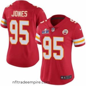 Charming Nike Chiefs 95 Chris Jones Red Team Color Bound Stitched NFL Vapor Untouchable Limited 2024 Super Bowl LVIII Jersey
