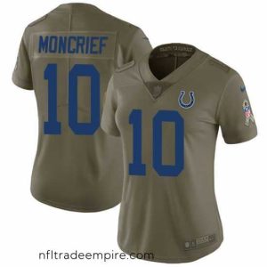 Irresistible Nike Colts #10 Donte Moncrief Olive Womens Stitched NFL Limited 2017 Salute to Service Jersey