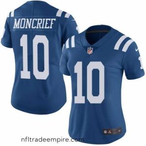 Delightful Nike Colts #10 Donte Moncrief Royal Blue Womens Stitched NFL Limited Rush Jersey