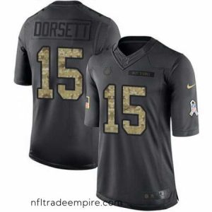 Enchanting Nike Colts #15 Phillip Dorsett Black Stitched NFL Limited 2016 Salute to Service Jersey