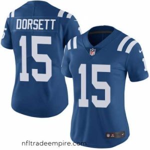 Stunning Nike Colts #15 Phillip Dorsett Royal Blue Team Color Womens Stitched NFL Vapor Untouchable Limited Jersey