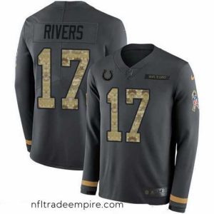 Delightful Nike Colts 17 Philip Rivers Anthracite Salute to Service Stitched NFL Limited Therma Long Sleeve Jersey