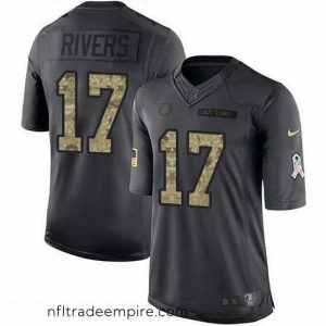 Magnificent Nike Colts 17 Philip Rivers Black Stitched NFL Limited 2016 Salute to Service Jersey