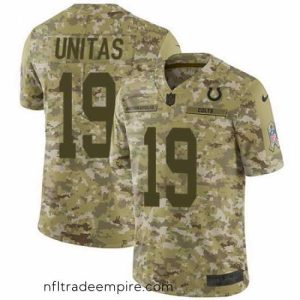 Gorgeous Nike Colts #19 Johnny Unitas Camo Mens Stitched NFL Limited 2018 Salute To Service Jersey