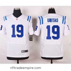 Superb Nike Colts #19 Johnny Unitas White Mens Stitched NFL Elite Jersey