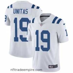 Irresistible Nike Colts #19 Johnny Unitas White Mens Stitched NFL Vapor Untouchable Limited Jersey